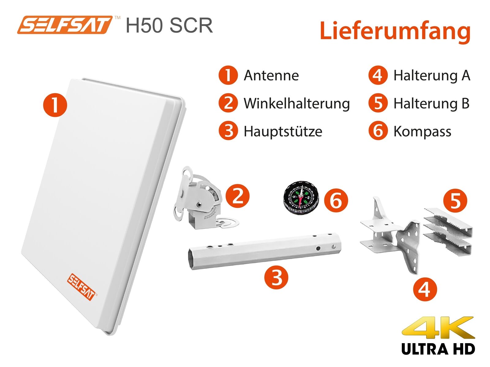 Selfsat H50SCR Unicable Antenne incl. 2 Legacy Ausgängen 6 Teilnehmer