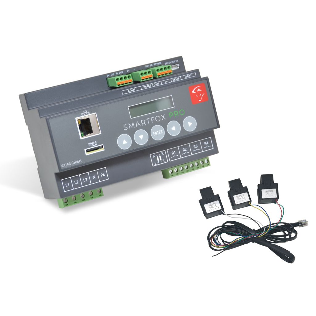 Smartfox Pro 2 100A + Smartfox Heizstab inkl. Thermostat 3kW 230V + Leistungssteller