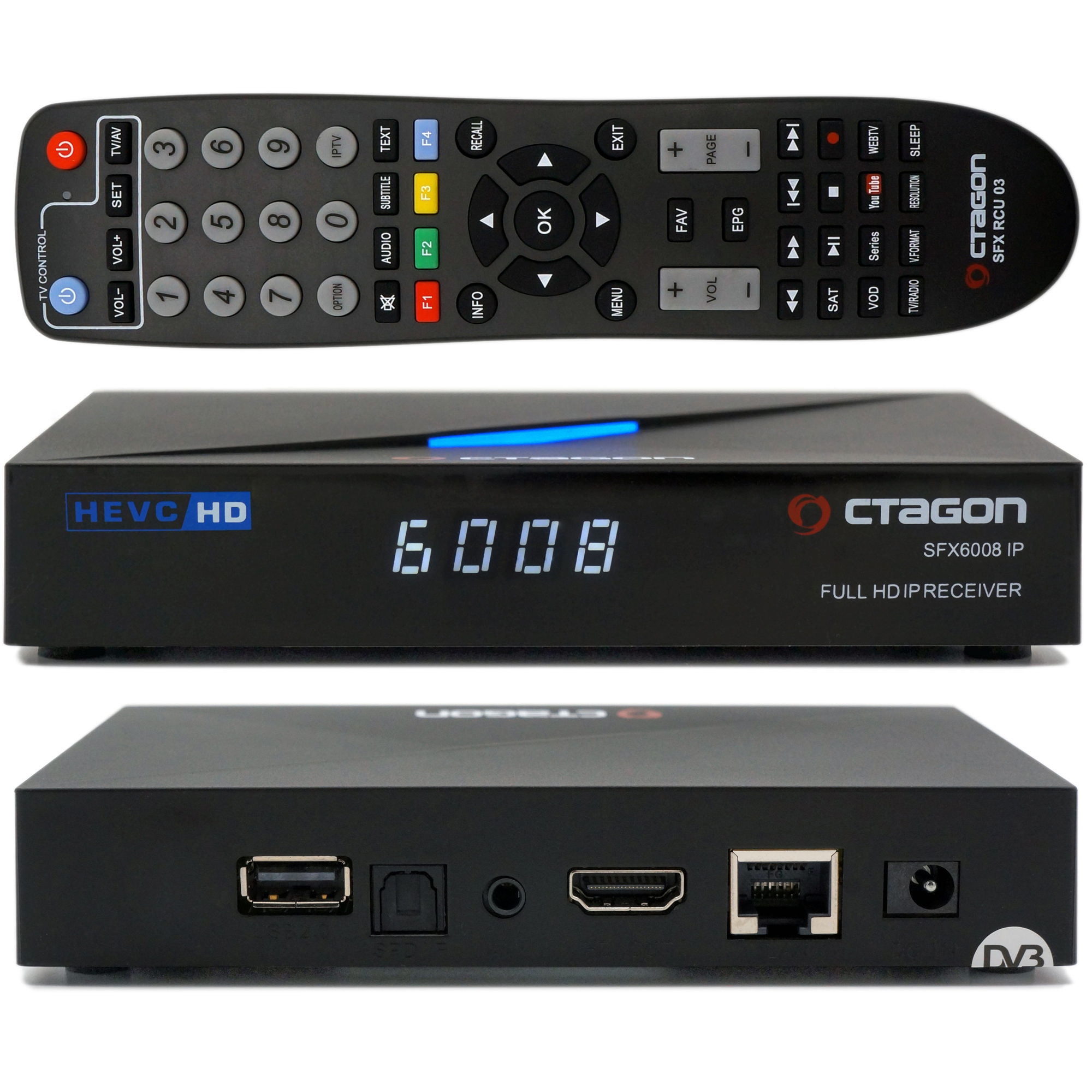 OCTAGON SFX6008 IP HD H.265 HEVC E2 Linux Smart TV Receiver