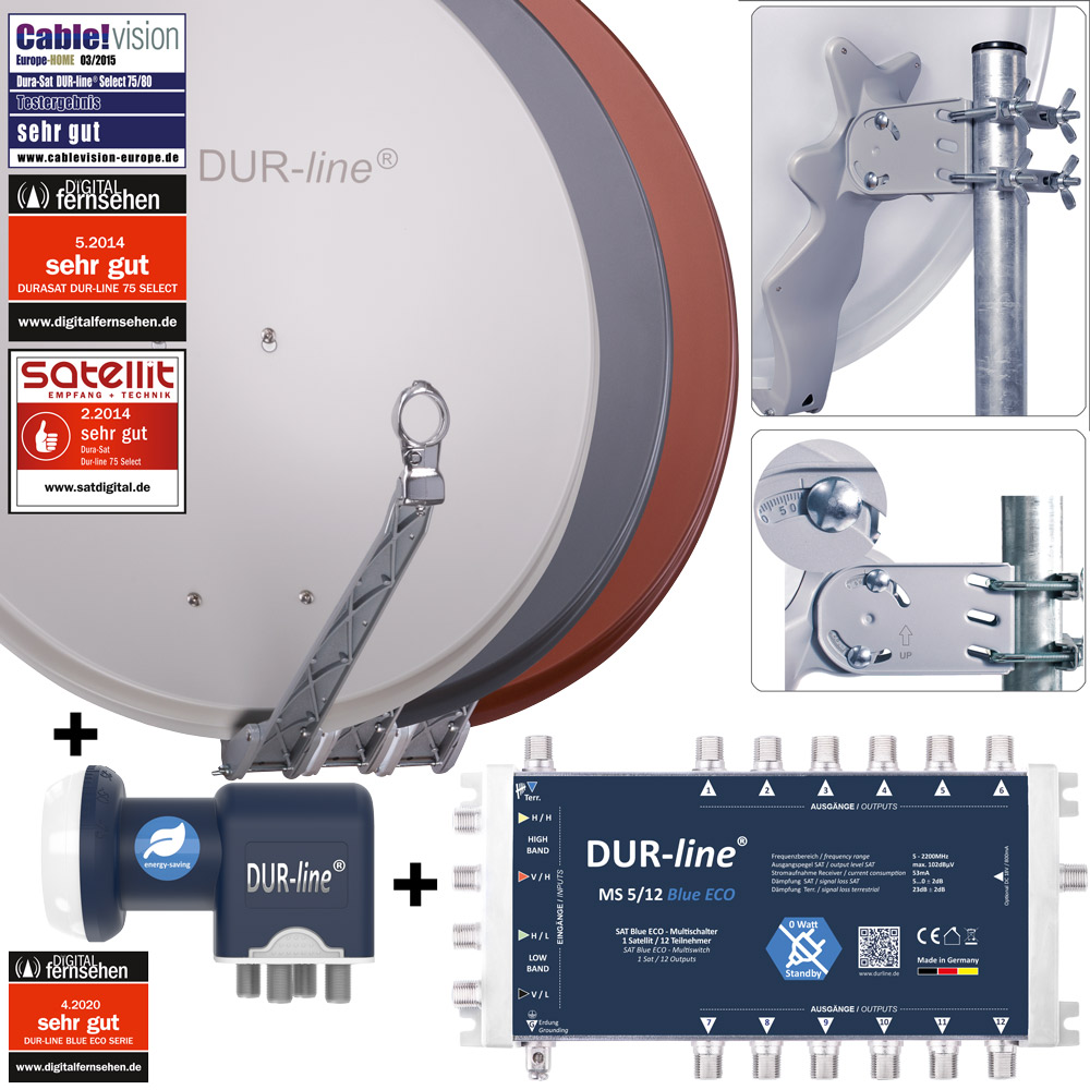 DUR-line Select 75/80cm + Multischalter Blue eco + LNB