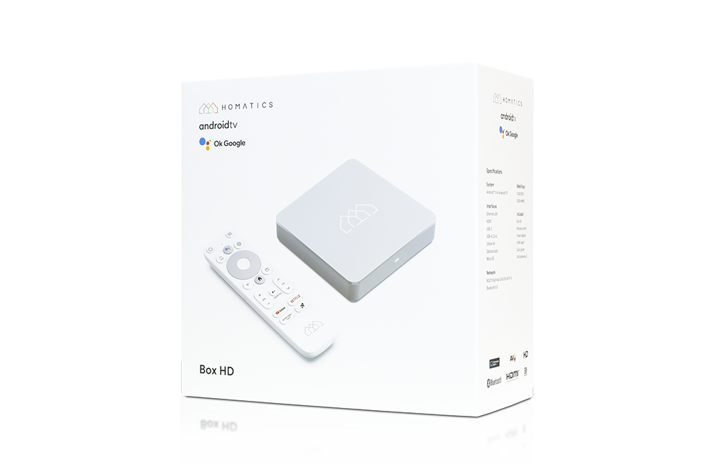 Homatics Box HD Android TV Mediaplayer Grau (Full HD, 5GHz WiFi, Bluetooth, Sprachfernbedienung)