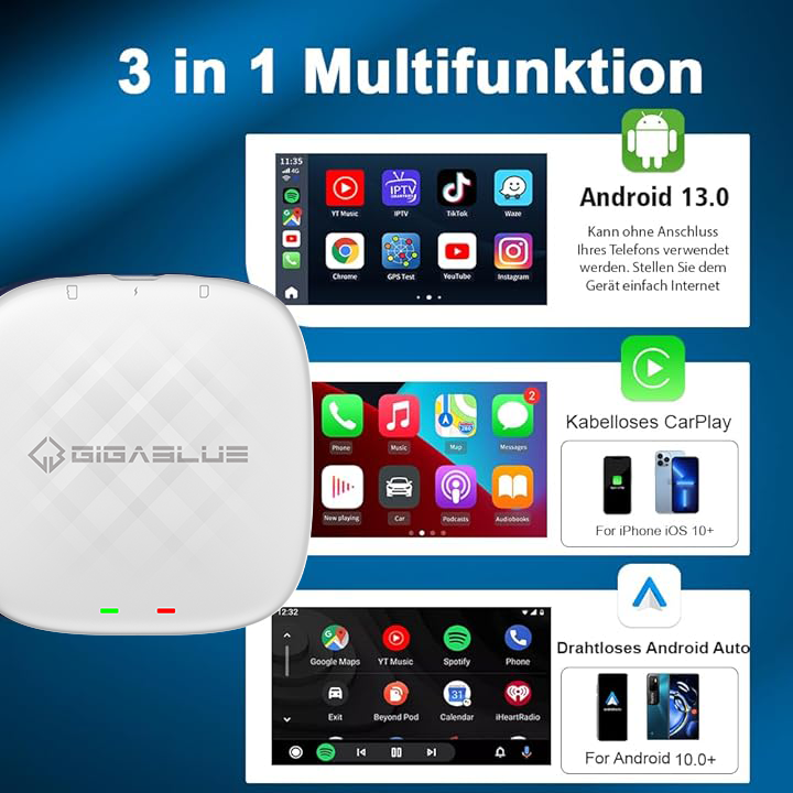 GigaBlue Android 13 TV CarPlay AI Box - Car Entertainment