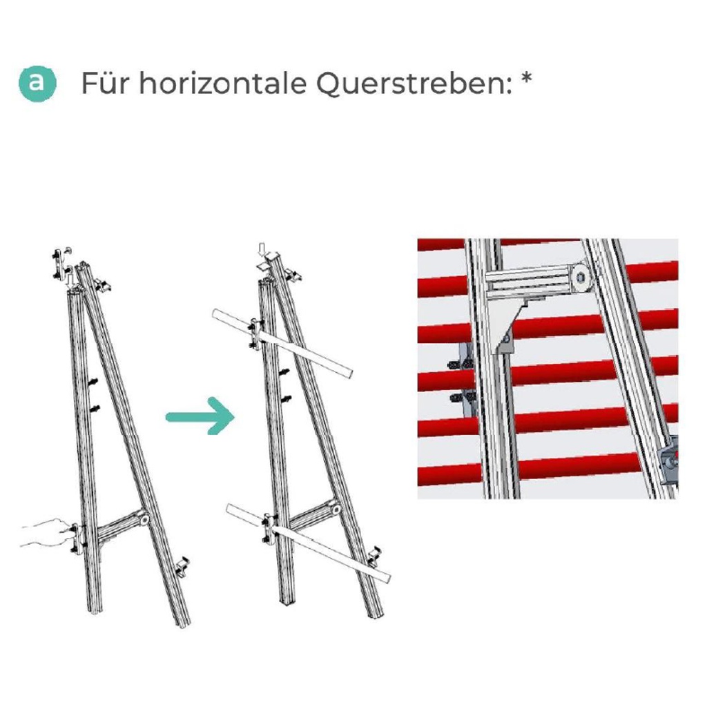 Balkonhalterung A-FLC-1000 für geneigte Montage von PV Modulen