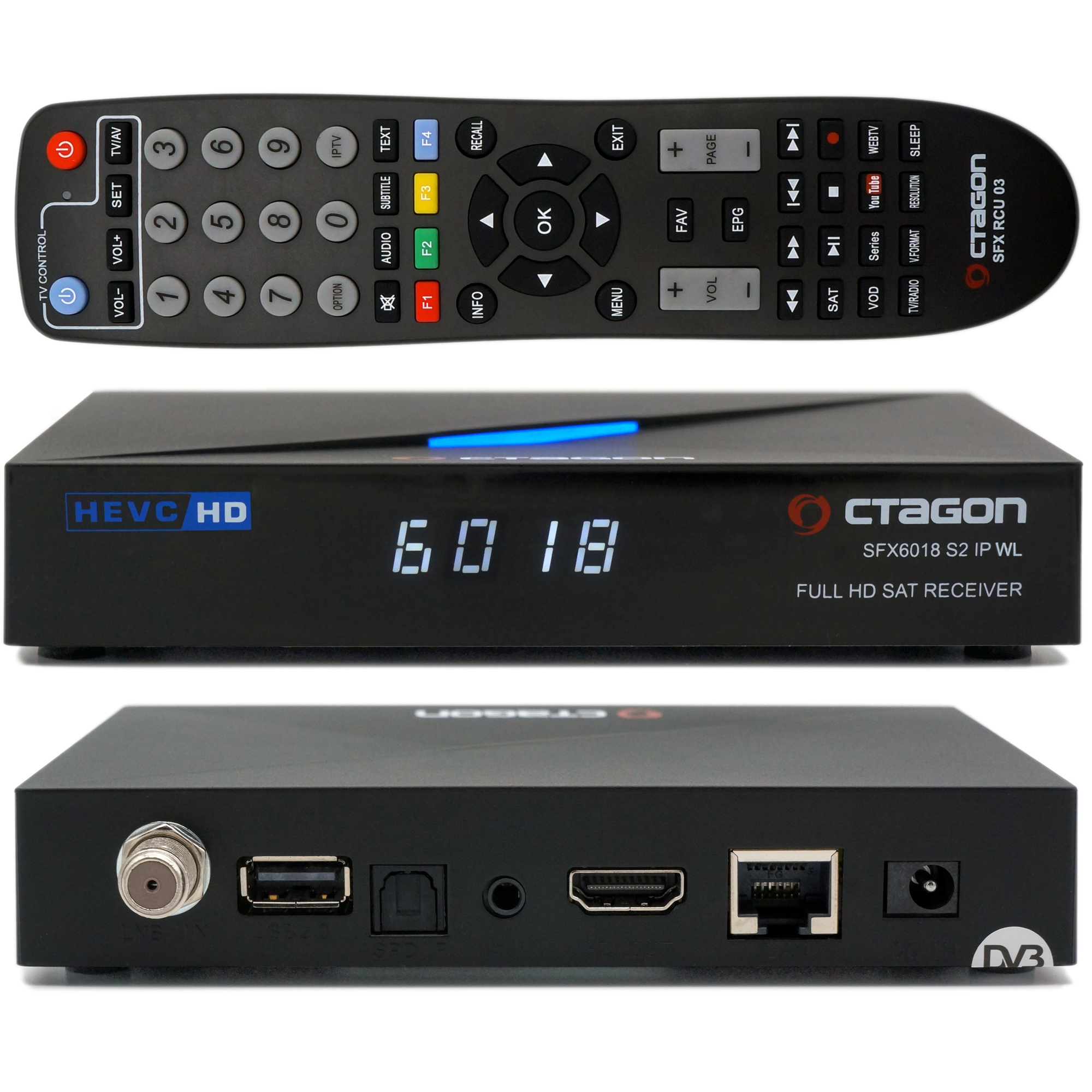 OCTAGON SFX6018 S2+IP WL HD H.265 HEVC 1xDVB-S2 E2 Linux Smart TV Sat Receiver