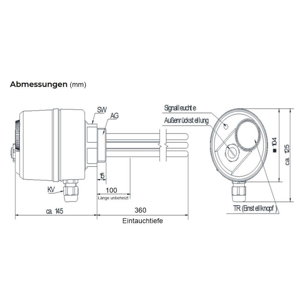 Einschraubheizkörper 4,5kW 400V