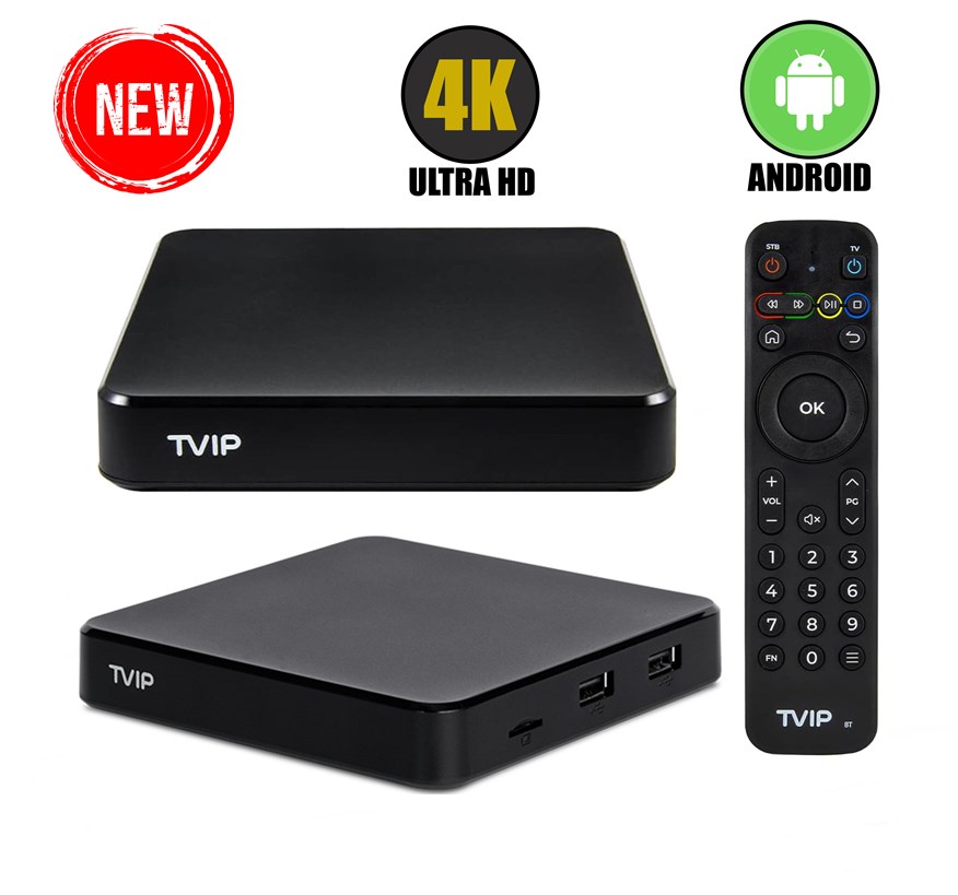 TVIP S-Box v.705 4K UHD Android 11 IP-Receiver HDR, Dual-WiFi, LAN, Bluetooth, HDMI, USB, MicroSD