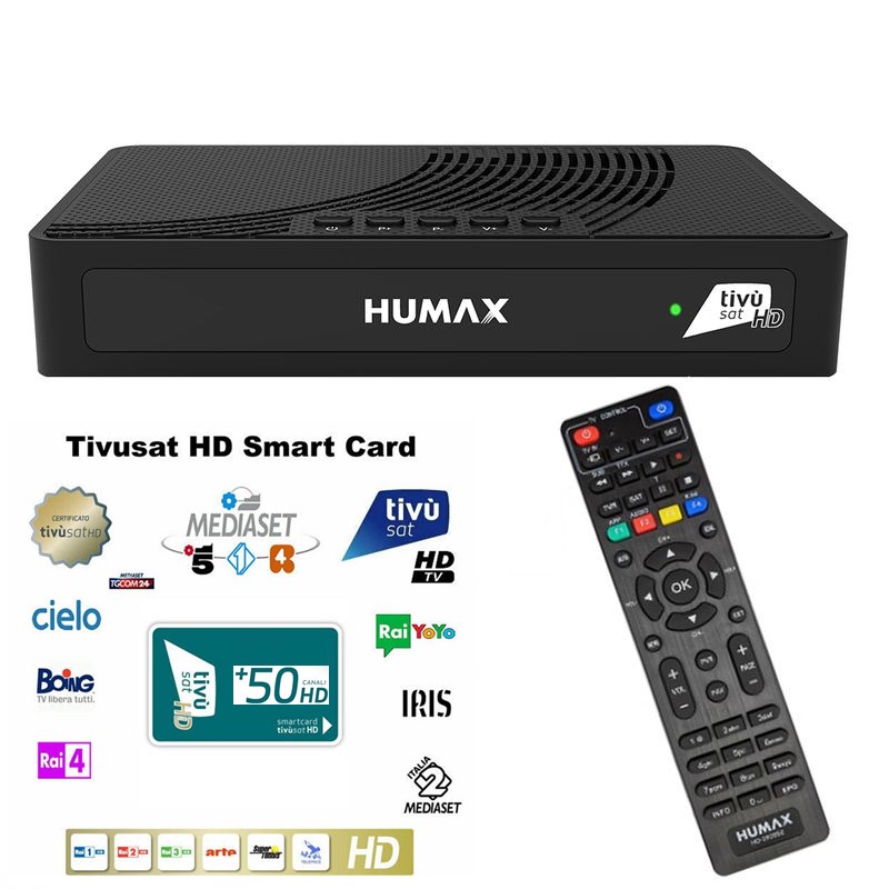 Humax Tivumax LT HD-3801S2 Full HD DVB-S2 Sat Receiver mit Aktive Tivusat HD Karte