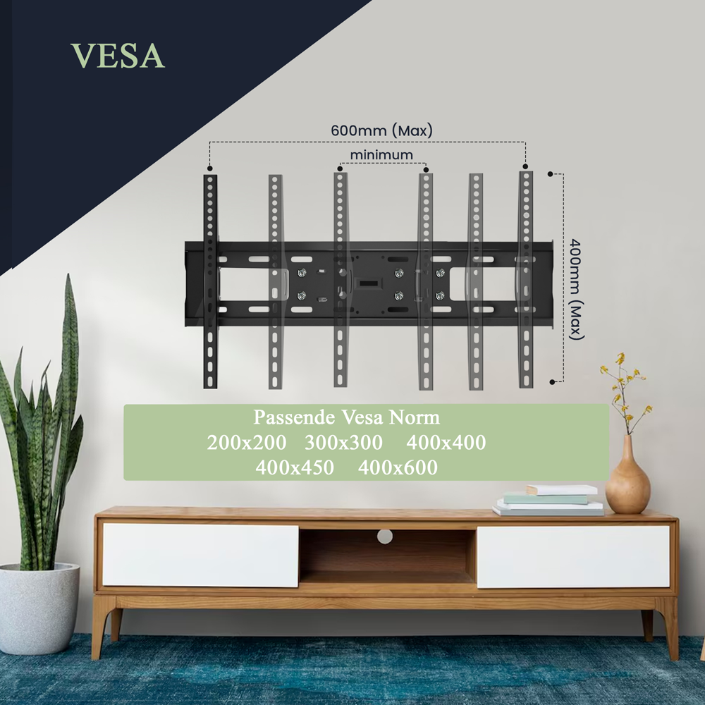 TV Wandhalter Schwenkbar Neigbar 32-70 Zoll (81-178cm) LCD LED Halterung 55 kg