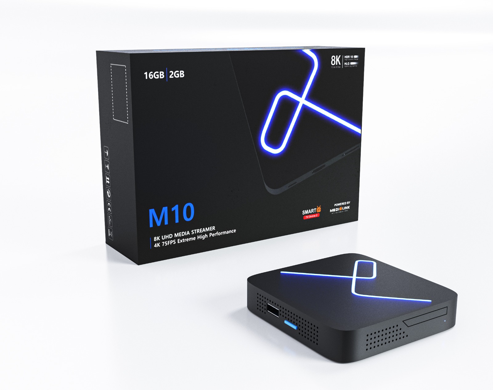 Medialink M10 Ultra 8K/4K UHD Android 12 IP-Receiver (5.8 GHz Dual-WiFi, Gigabit LAN, MicroSD, HDMI)
